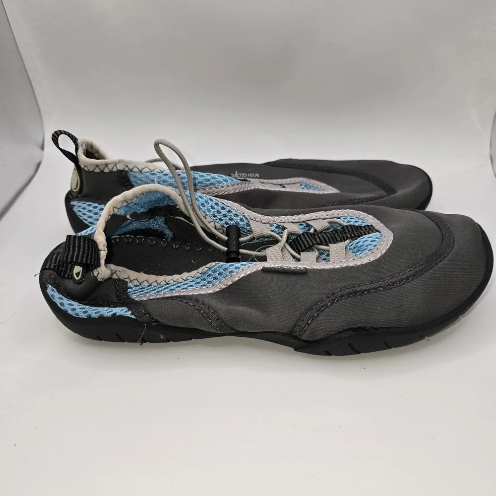 Body Glove Men's Water Shoes Aqua Socks Gray Blue Slip-On Drawstring Size 7